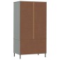 vidaXL Kleiderschrank OSLO Metallbeine Grau 90x55x172,5cm Massivholz vidaXL Kleiderschrank OSLO Metallbeine Grau 90x55x172,5cm Massivholz