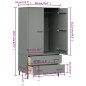 vidaXL Kleiderschrank OSLO Metallbeine Grau 90x55x172,5cm Massivholz vidaXL Kleiderschrank OSLO Metallbeine Grau 90x55x172,5cm Massivholz