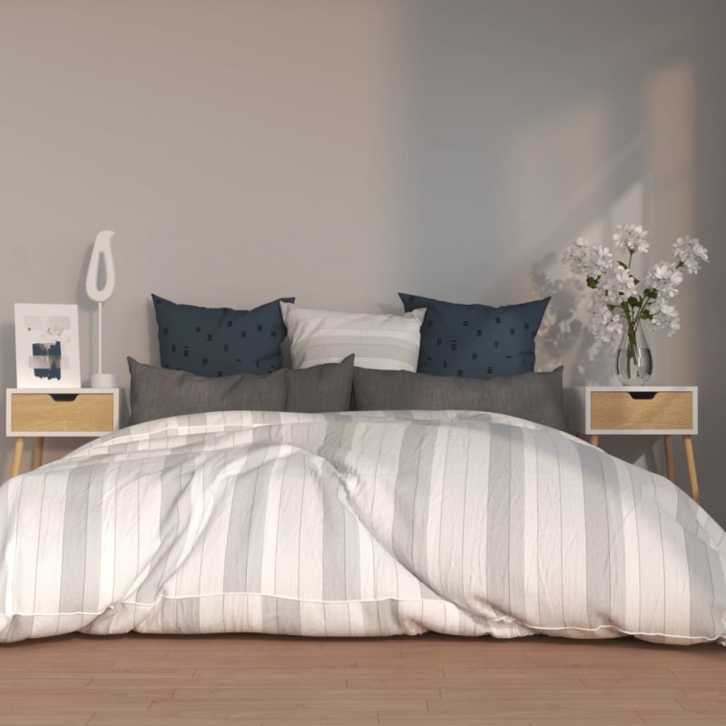 vidaXL Nachttische 2 Stk. Weiß Sonoma-Eiche 40x40x56 cm Holzwerkstoff vidaXL Nachttische 2 Stk. Weiß Sonoma-Eiche 40x40x56 cm Holzwerkstoff