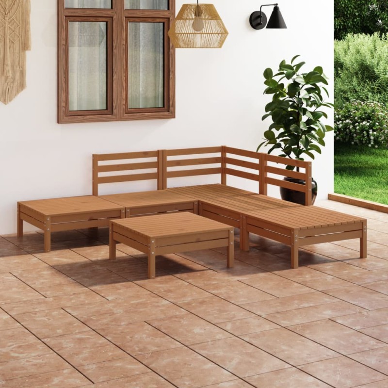 vidaXL 6-tlg. Garten-Lounge-Set Massivholz Kiefer Honigbraun vidaXL 6-tlg. Garten-Lounge-Set Massivholz Kiefer Honigbraun
