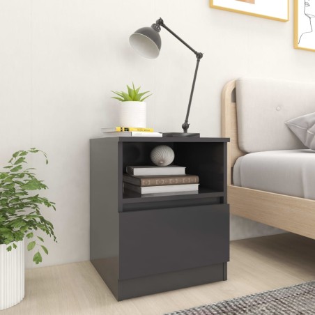 vidaXL Nachttisch Grau 40x40x50 cm Holzwerkstoff