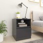 vidaXL Nachttisch Grau 40x40x50 cm Holzwerkstoff vidaXL Nachttisch Grau 40x40x50 cm Holzwerkstoff