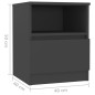 vidaXL Nachttisch Grau 40x40x50 cm Holzwerkstoff vidaXL Nachttisch Grau 40x40x50 cm Holzwerkstoff