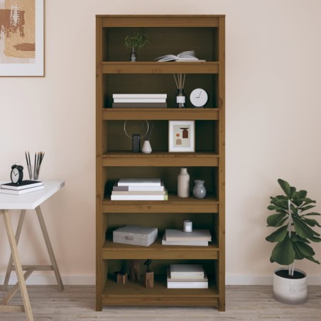 vidaXL Bücherregal Honigbraun 80x35x183 cm Massivholz Kiefer