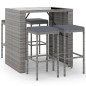 vidaXL 5-tlg. Gartenbar-Set mit Kissen Grau Poly Rattan vidaXL 5-tlg. Gartenbar-Set mit Kissen Grau Poly Rattan