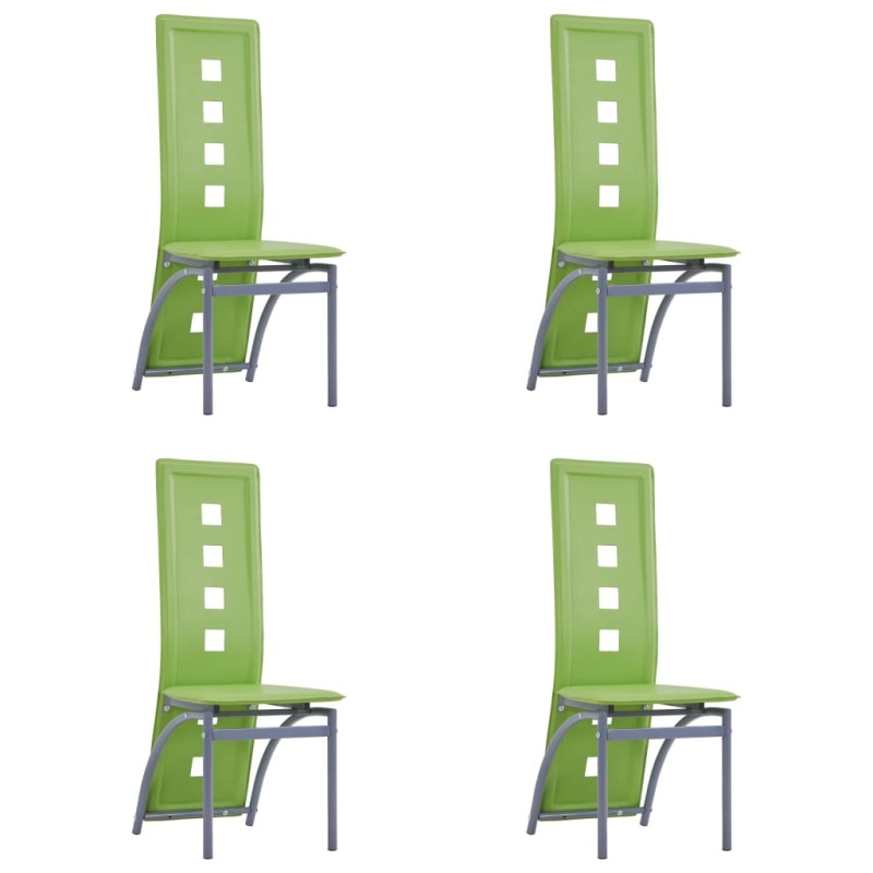 Esszimmerstühle 4 Stk. Grün Kunstleder Esszimmerstühle 4 Stk. Grün Kunstleder