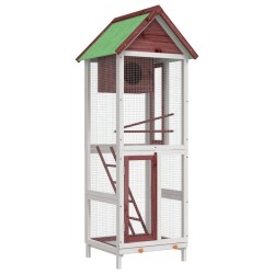 vidaXL Voliere Mokka 60x58,5x160 cm Massivholz Kiefer