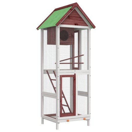 vidaXL Voliere Mokka 60x58,5x160 cm Massivholz Kiefer