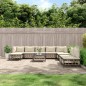 vidaXL 10-tlg. Garten-Lounge-Set mit Kissen Anthrazit Poly Rattan vidaXL 10-tlg. Garten-Lounge-Set mit Kissen Anthrazit Poly Rattan