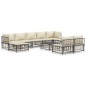 vidaXL 10-tlg. Garten-Lounge-Set mit Kissen Anthrazit Poly Rattan vidaXL 10-tlg. Garten-Lounge-Set mit Kissen Anthrazit Poly Rattan