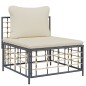vidaXL 10-tlg. Garten-Lounge-Set mit Kissen Anthrazit Poly Rattan vidaXL 10-tlg. Garten-Lounge-Set mit Kissen Anthrazit Poly Rattan