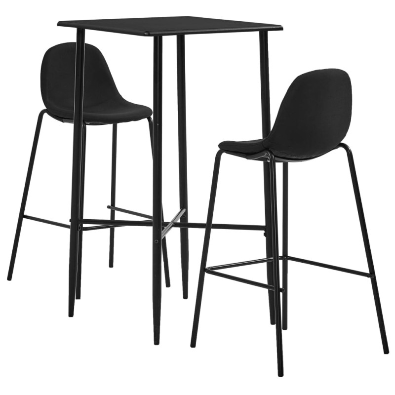vidaXL 3-tlg. Bar-Set Stoff Schwarz vidaXL 3-tlg. Bar-Set Stoff Schwarz
