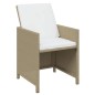 vidaXL 7-tlg. Garten-Essgruppe mit Kissen Poly Rattan Beige vidaXL 7-tlg. Garten-Essgruppe mit Kissen Poly Rattan Beige