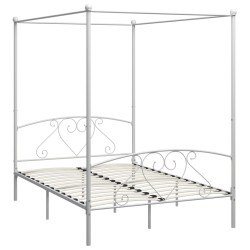 vidaXL Himmelbett-Gestell Weiß Metall 160 x 200 cm 
