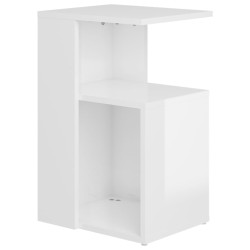 vidaXL Beistelltisch Hochglanz-Weiß 36x30x56 cm Holzwerkstoff