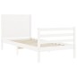 vidaXL Massivholzbett mit Kopfteil Weiß 90x200 cm vidaXL Massivholzbett mit Kopfteil Weiß 90x200 cm