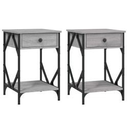 vidaXL Nachttische 2 Stk. Grau Sonoma 40x42x60 cm Holzwerkstoff