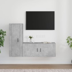 vidaXL 2-tlg. TV-Schrank-Set Betongrau Holzwerkstoff