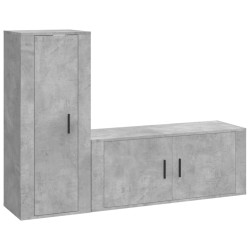 vidaXL 2-tlg. TV-Schrank-Set Betongrau Holzwerkstoff