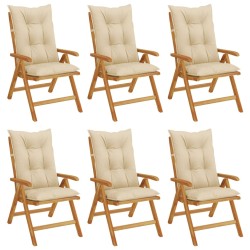 vidaXL Gartenstühle mit Kissen 6 Stk. Massivholz Teak