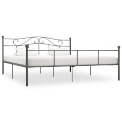 vidaXL Bettgestell Grau Metall 180×200 cm