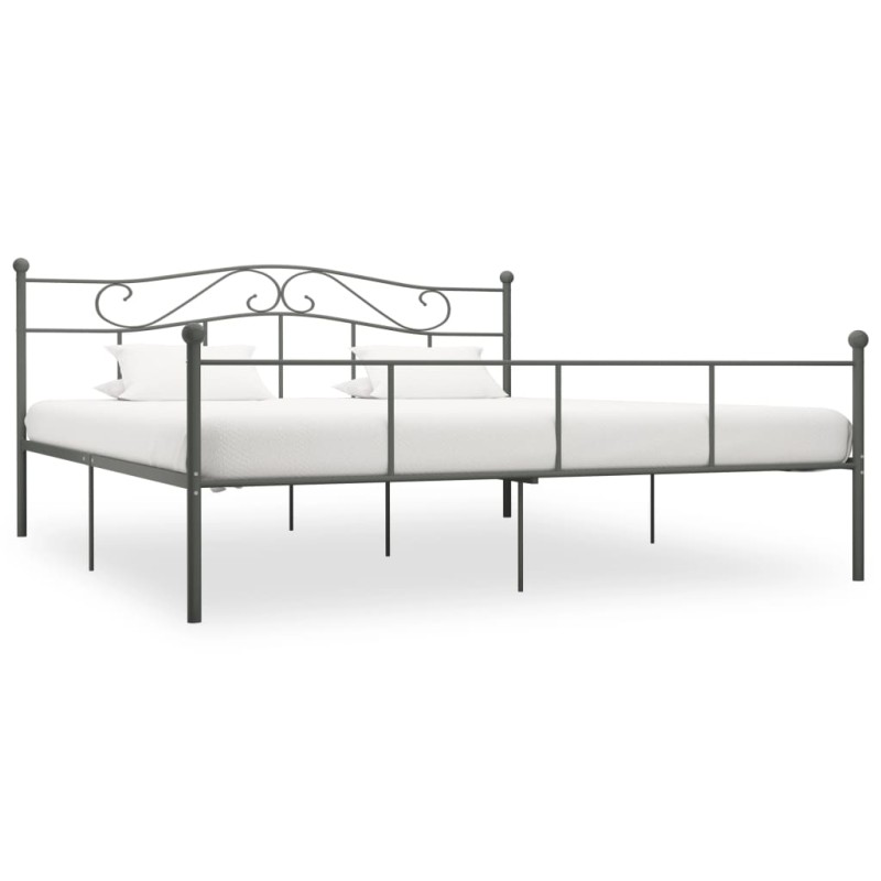 vidaXL Bettgestell Grau Metall 180×200 cm vidaXL Bettgestell Grau Metall 180×200 cm