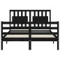 vidaXL Massivholzbett mit Kopfteil Schwarz 120x200 cm vidaXL Massivholzbett mit Kopfteil Schwarz 120x200 cm
