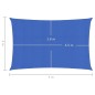 vidaXL Sonnensegel 160 g/m² Blau 2x5 m HDPE vidaXL Sonnensegel 160 g/m² Blau 2x5 m HDPE