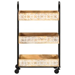 vidaXL Küchenwagen 3-stufig 46x30x76 cm Mango Massivholz