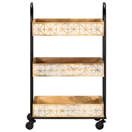 vidaXL Küchenwagen 3-stufig 46x30x76 cm Mango Massivholz