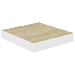 vidaXL Schwebendes Wandregal Eiche und Weiß 23x23,5x3,8 cm MDF