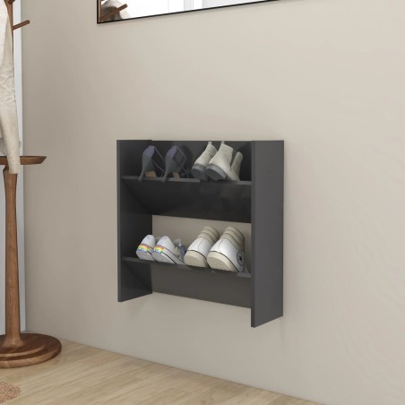 vidaXL Wand-Schuhschrank Grau 60x18x60 cm Holzwerkstoff
