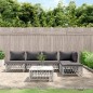 vidaXL 6-tlg. Garten-Lounge-Set mit Kissen Weiß Stahl vidaXL 6-tlg. Garten-Lounge-Set mit Kissen Weiß Stahl