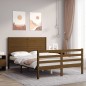 vidaXL Massivholzbett mit Kopfteil Honigbraun 140x200 cm vidaXL Massivholzbett mit Kopfteil Honigbraun 140x200 cm