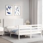 vidaXL Massivholzbett mit Kopfteil Weiß 120x200 cm vidaXL Massivholzbett mit Kopfteil Weiß 120x200 cm