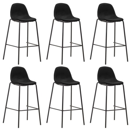 Barhocker 6 Stk. Schwarz Stoff