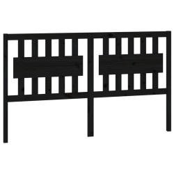 vidaXL Bett-Kopfteil Schwarz 165,5x4x100 cm Massivholz Kiefer