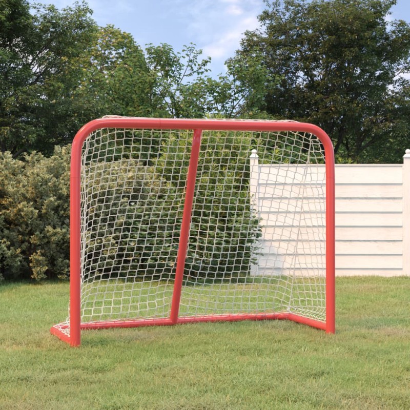 vidaXL Hockey-Tor Rot und Weiß 183x71x122 cm Polyester vidaXL Hockey-Tor Rot und Weiß 183x71x122 cm Polyester