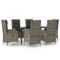 vidaXL 7-tlg. Garten-Essgruppe mit Kissen Schwarz und Grau Poly Rattan vidaXL 7-tlg. Garten-Essgruppe mit Kissen Schwarz und Grau Poly Rattan