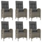 vidaXL 7-tlg. Garten-Essgruppe mit Kissen Schwarz und Grau Poly Rattan vidaXL 7-tlg. Garten-Essgruppe mit Kissen Schwarz und Grau Poly Rattan