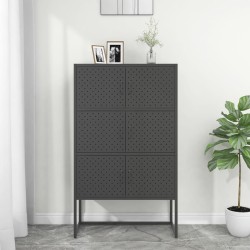 vidaXL Highboard Anthrazit 80x35x135 cm Stahl