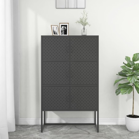 vidaXL Highboard Anthrazit 80x35x135 cm Stahl