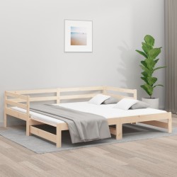 vidaXL Tagesbett Ausziehbar 2x(90x190) cm Massivholz Kiefer