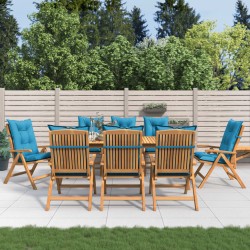 vidaXL Gartenstühle mit Auflagen 8 Stk. Massivholz Teak