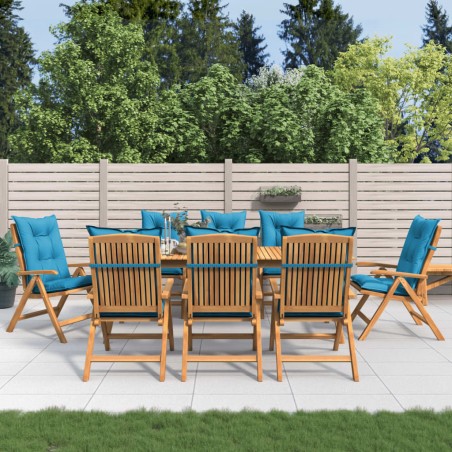 vidaXL Gartenstühle mit Auflagen 8 Stk. Massivholz Teak