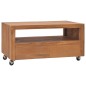 vidaXL TV-Schrank mit Rollen 80x50x42 cm Teak Massivholz vidaXL TV-Schrank mit Rollen 80x50x42 cm Teak Massivholz