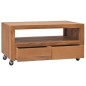 vidaXL TV-Schrank mit Rollen 80x50x42 cm Teak Massivholz vidaXL TV-Schrank mit Rollen 80x50x42 cm Teak Massivholz