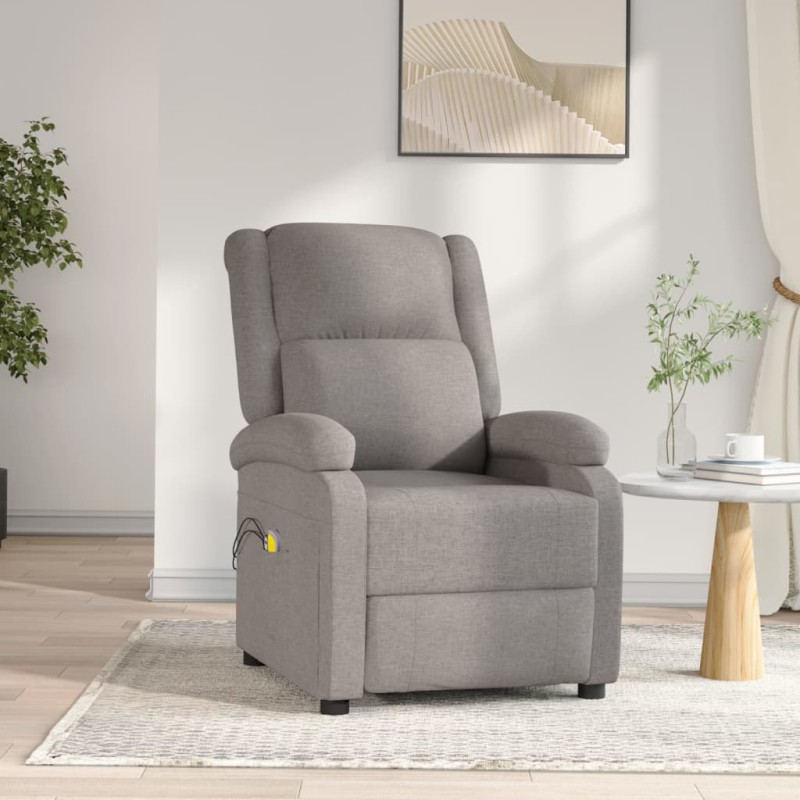 vidaXL Massagesessel Elektrisch Taupe Stoff vidaXL Massagesessel Elektrisch Taupe Stoff