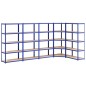 vidaXL Regale mit 5 Böden 5 Stk. Blau Stahl & Holzwerkstoff vidaXL Regale mit 5 Böden 5 Stk. Blau Stahl & Holzwerkstoff
