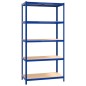 vidaXL Regale mit 5 Böden 5 Stk. Blau Stahl & Holzwerkstoff vidaXL Regale mit 5 Böden 5 Stk. Blau Stahl & Holzwerkstoff